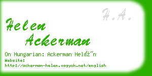 helen ackerman business card